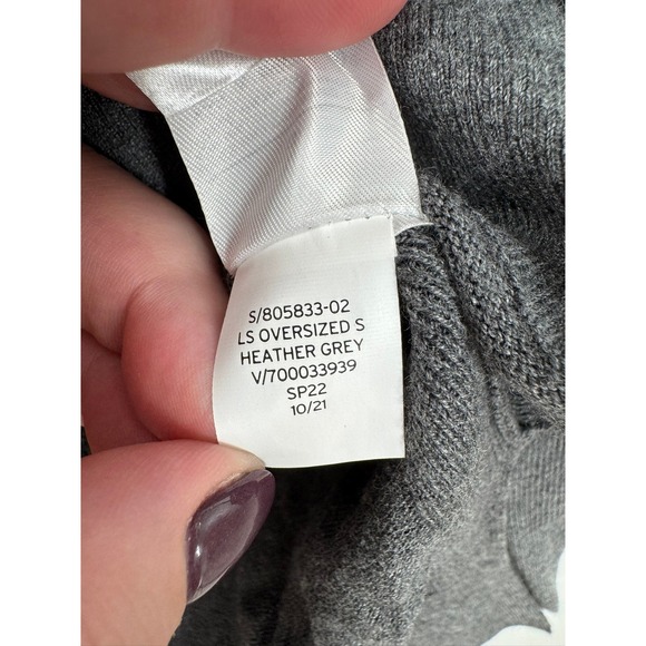 Banana Republic Women's Large Sweater Long Sleeve Heather Gray Cotton Blend - Picture 5 of 6